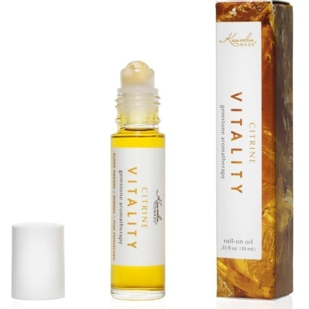 🆕Citrine Vitality Gemstone Therapy Roller Ball Blood Orange Mimosa Peppercorn🆕